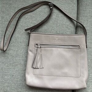 Kate Spade Light Gray Crossbody Bag with Tassel